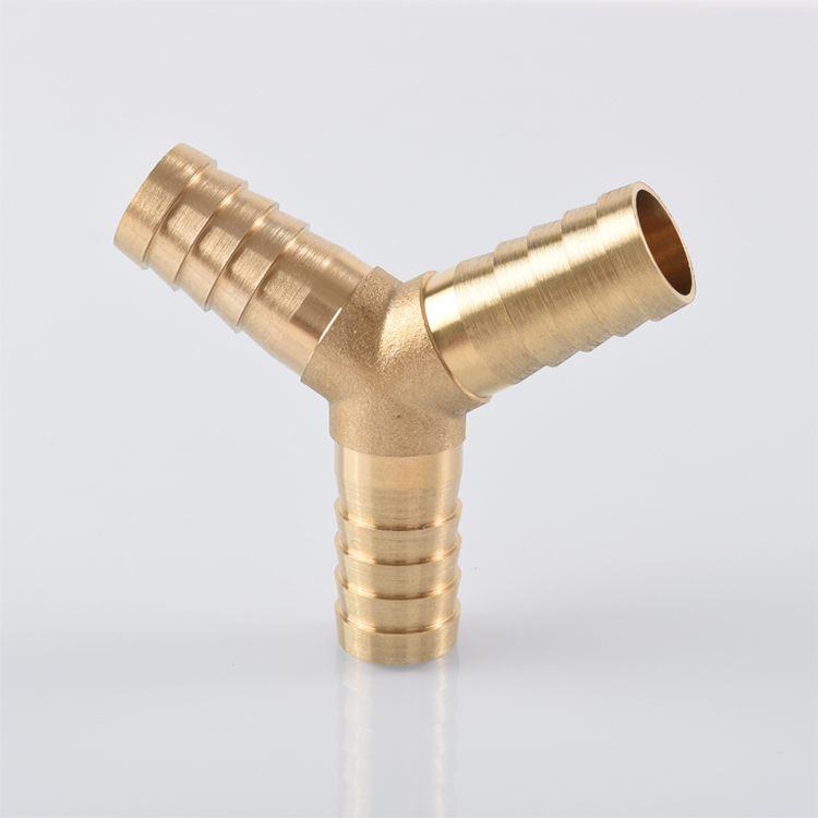 Maf/USA Double Barb Fittings Brass 2 Way Pipe Connector Union