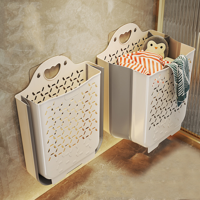 Wall Hanging Dirty Clothes Basket Household Laundry Large Folding Storage Organizer Mi23336