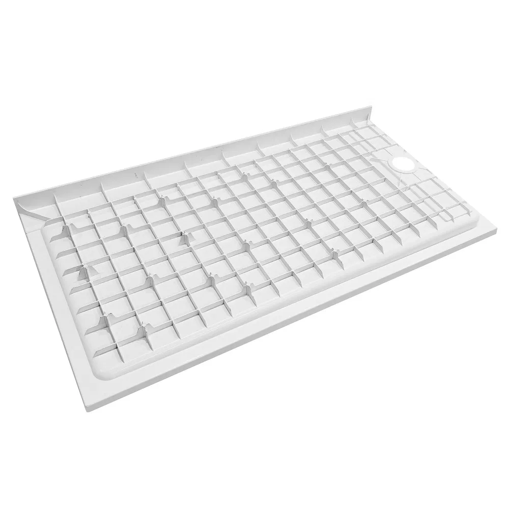 60"*32"*4" Quick Right Drain Smooth Surface Rectangle SMC Shower Base with Stainless Steel Drain Cover