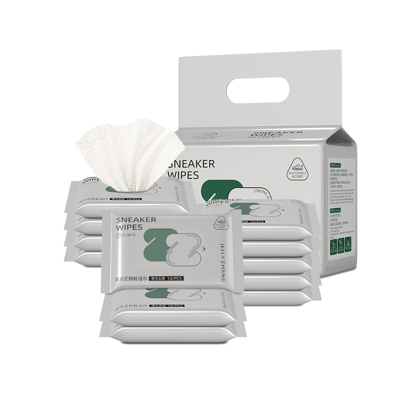 Disposable individually packaged sneakers quick cleaning wipes