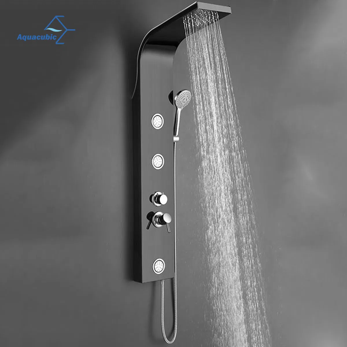Aquacubic Cupc CE Certified Waterfall Hand Shower Stainless Steel Shower Panel System