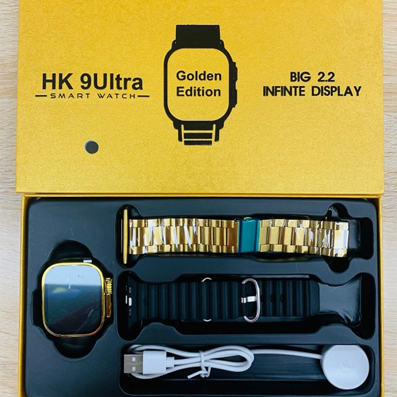 Luxury Gold HK9 Ultra Smart Watch Set