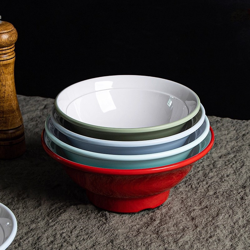Macaron Colors Noodle Soup Bowl Melamine Dinnerware Custom Ramen Bowl for Restaurant