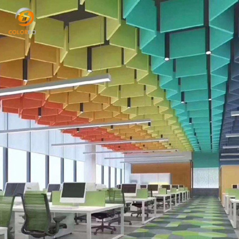Polyester Fiber Ceiling Covering Can Use in Such Big Space Area Like Airport, Banquet Hall.