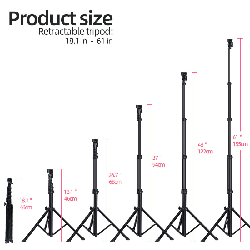 Aluminum Alloy Telescopic Tripod with Bluetooth Remote for Live Streaming & Outdoor Selfie