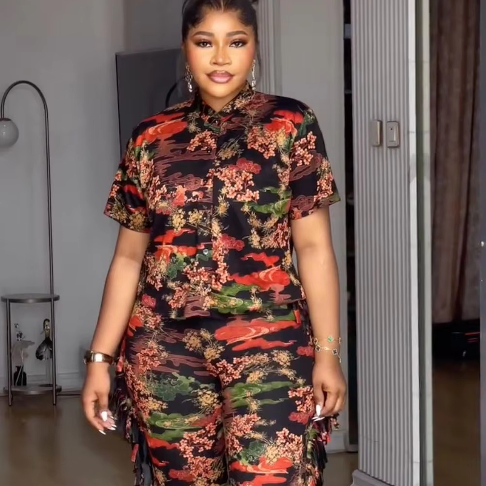 Комплект женский рубашка короткий рукав и брюки широкие