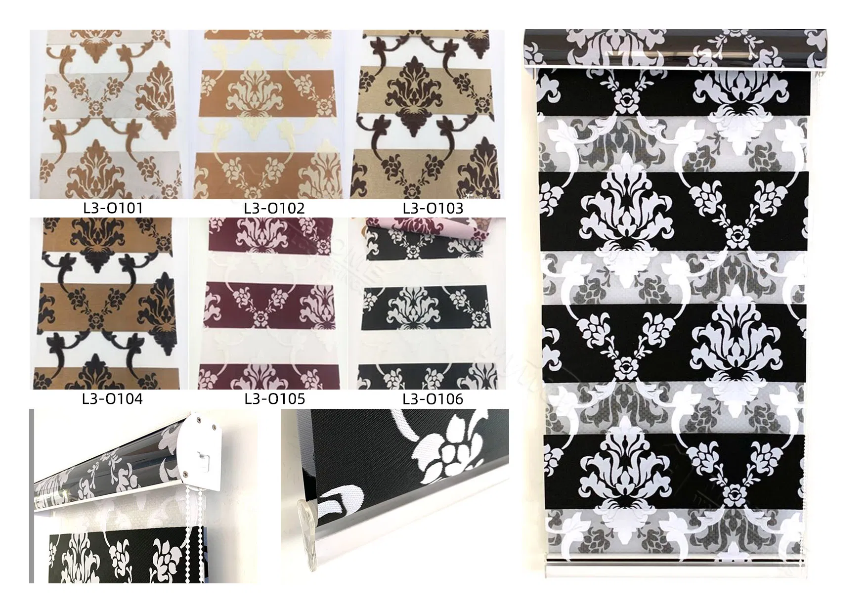 3*50m Automatic Horizontal Color Roller Zebra Blinds Fabric
