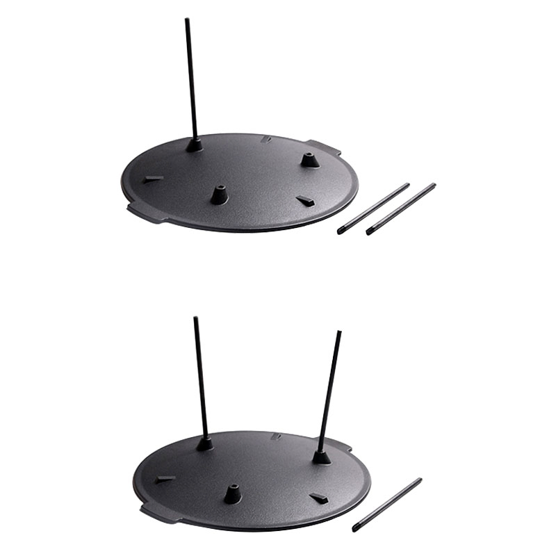 Cookwin 44cm Cast Iron BBQ Pan with Simple Bracket Convenient Outdoor Camping Travel Pot and Iron Plate for Baking