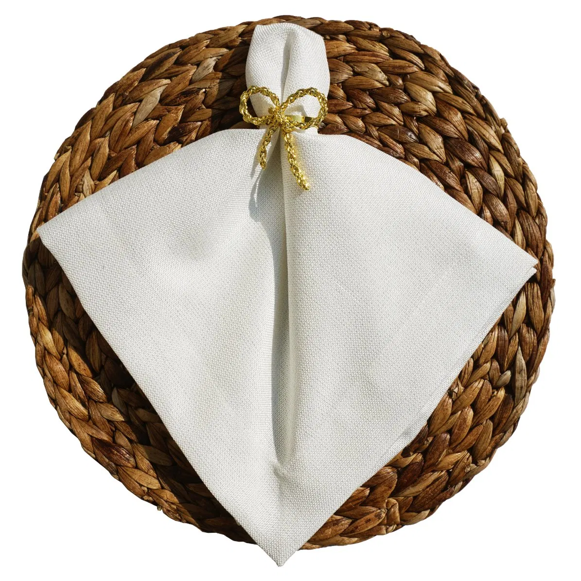 White Weave Texture Solid Fabric for Table Cloth and Napkins