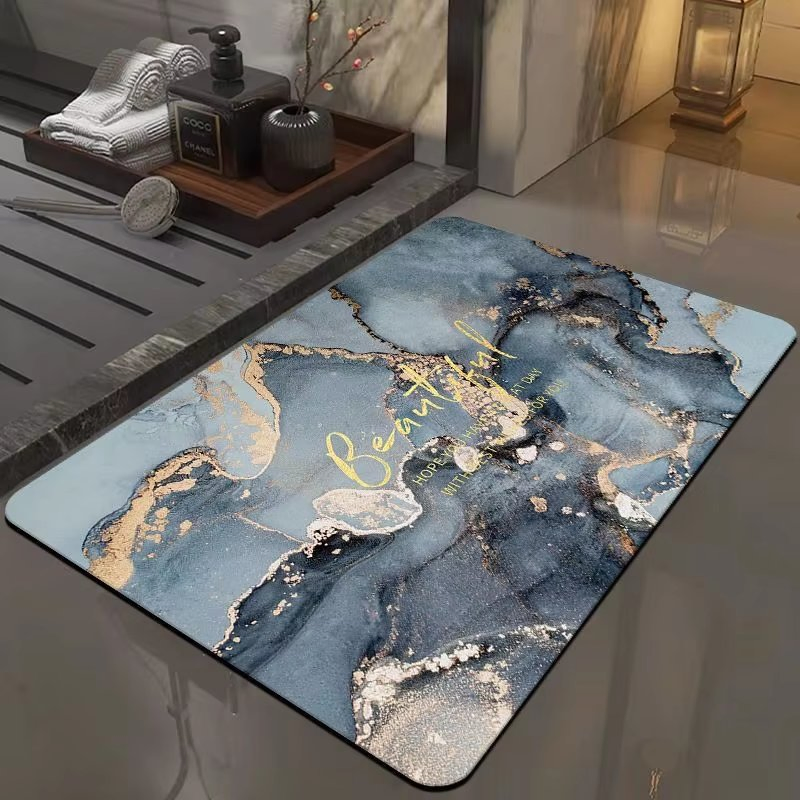 Non Slip Marble 3D Washable Disposable Diatomite Mud Anti Skid Bathroom Floor Mat
