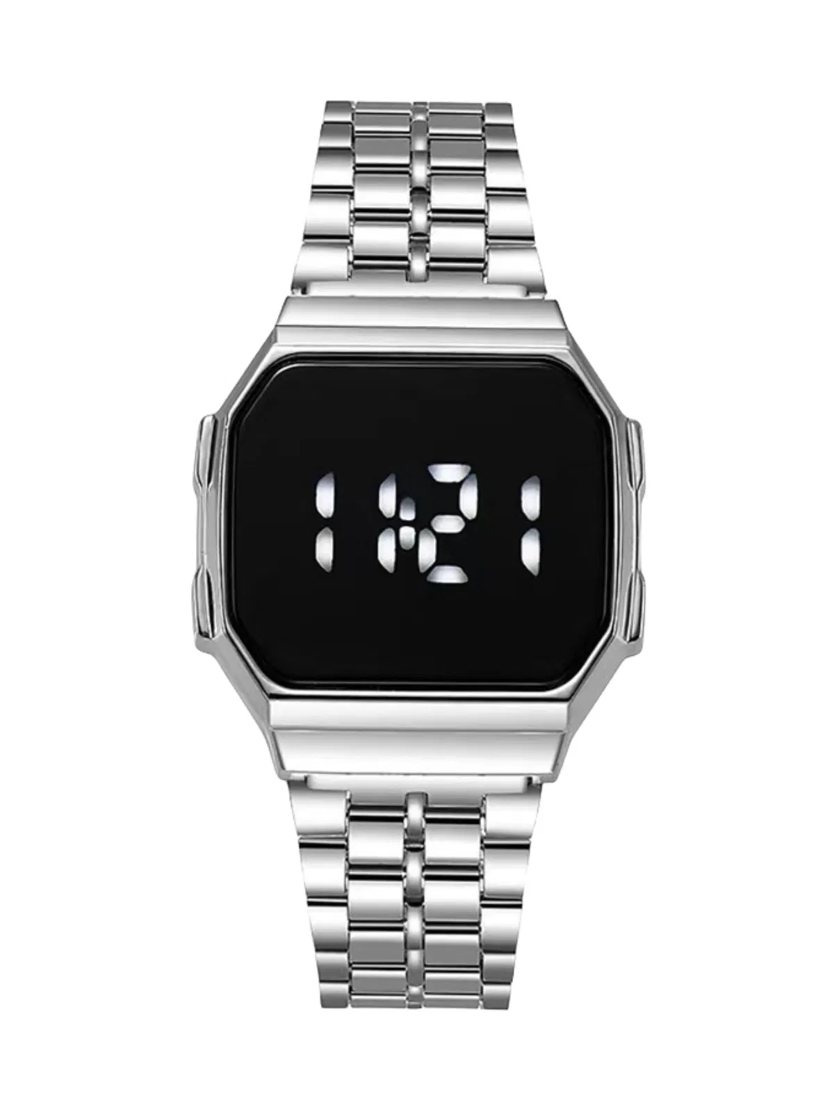 Hot Selling 91 Metal Steel Strap LED Square Electronic Watch for Men