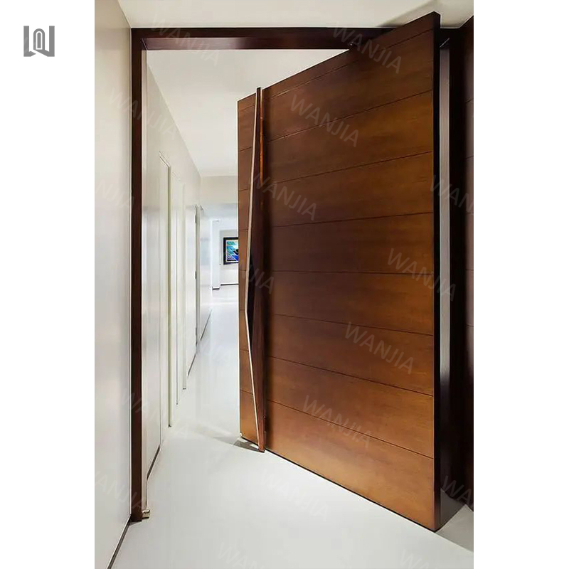 Fast Delivery Modern Wooden Exterior Glass Pivot Wooden Front Doors