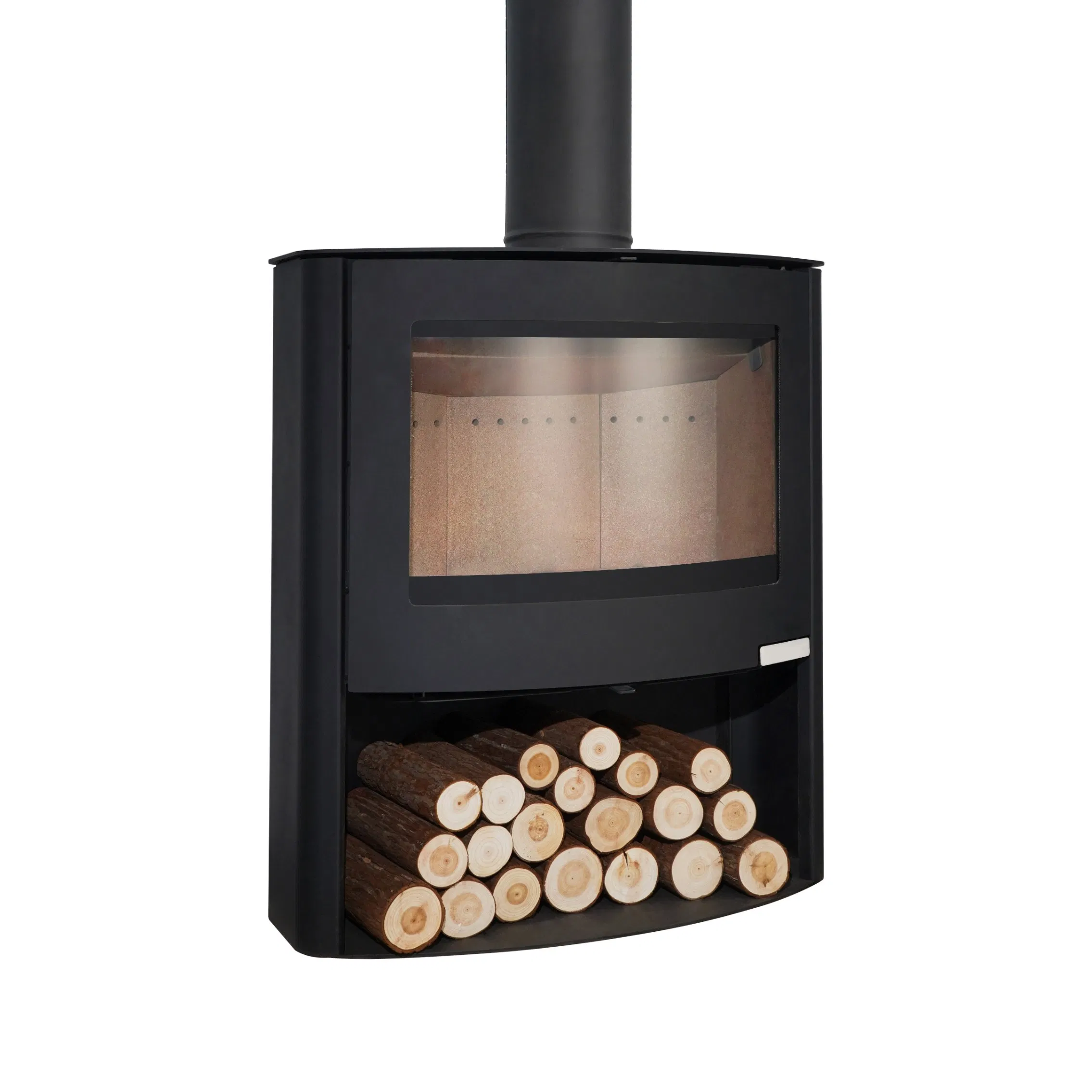 Curved High-Power Indoor Wood Burning Fireplace