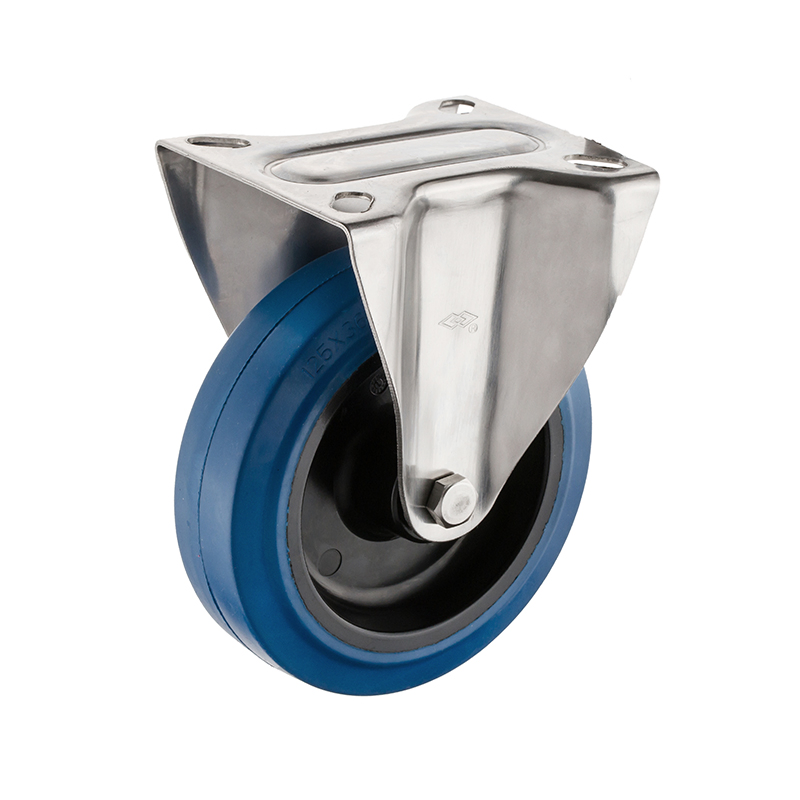 Stainless Steel 304 Water Proof Swivel Top Plate Type Brake Rubber Wheel Caster