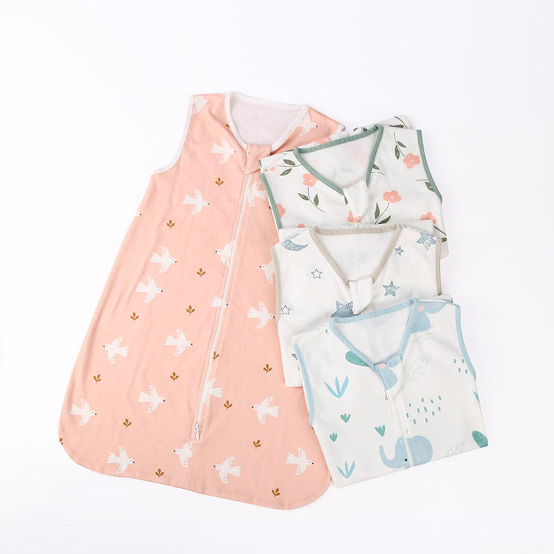 0.5tog 100% Cotton Baby Sleeping Bag Infant Sleeping Sacks Two-Way Zipper Swaddle