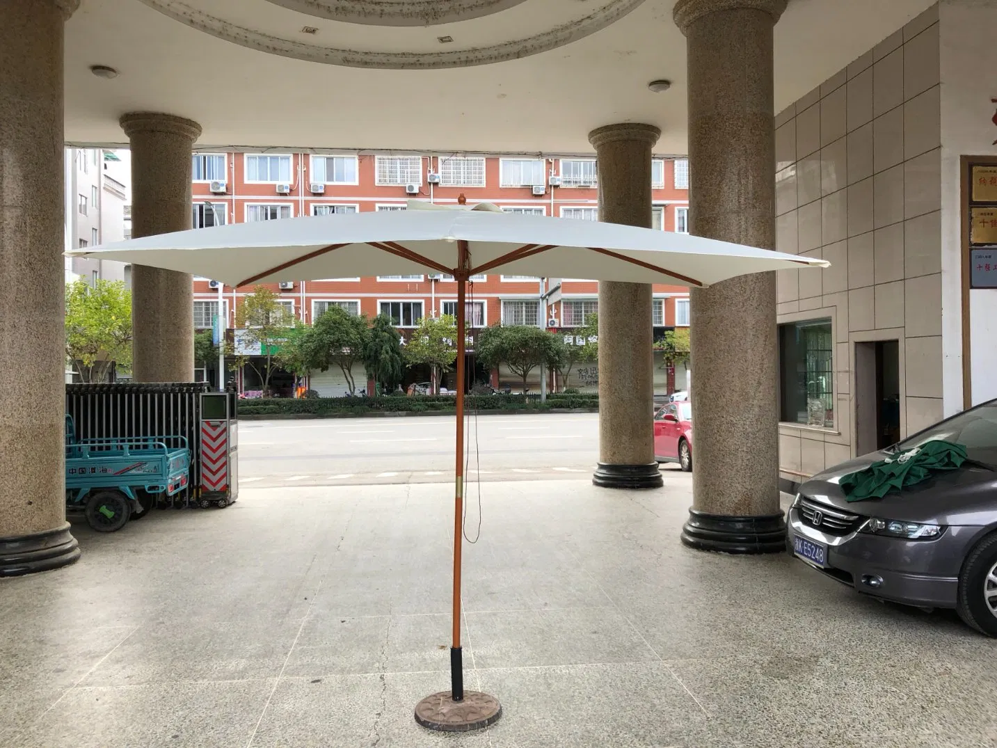 Patio Outdoor 200X300cm Rectangle Wooden Market Parasol Umbrella 6ribs