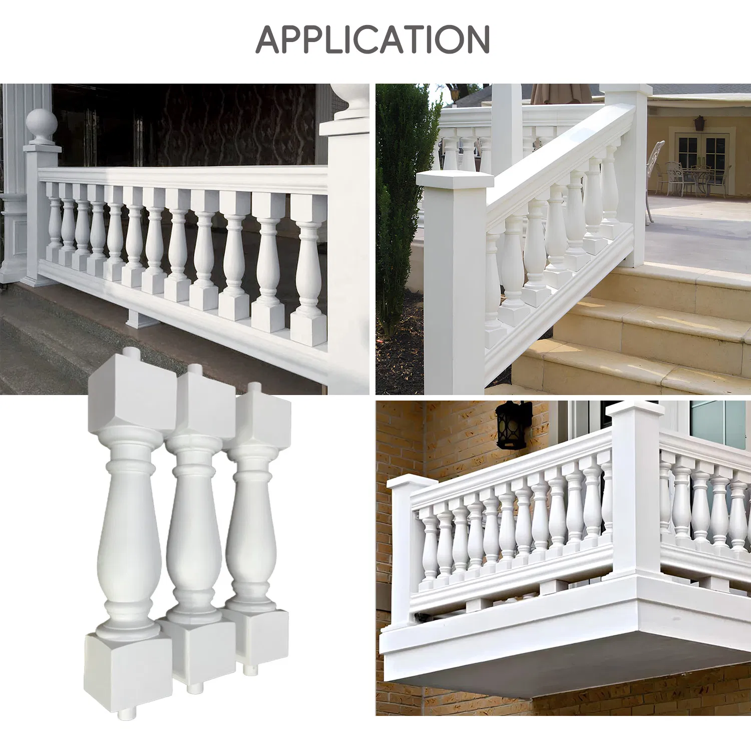 Auuan China High Density Polyurethane Millwork Decorative Baluster and Rail Systems for Balustrades