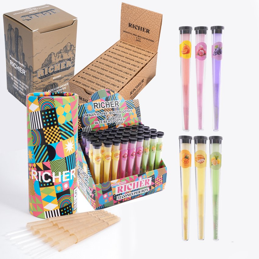 Wholesale Custom Smoking Cigarette Accessories Tobacco Rolled Smoking Rolling Paper Cones