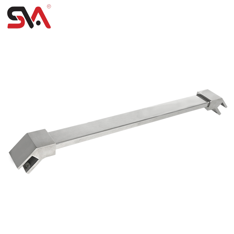Modern Stainless Steel Square Tube Shower Enclosure Frameless Glass Support Rod Fixed for Bathroom Bedroom