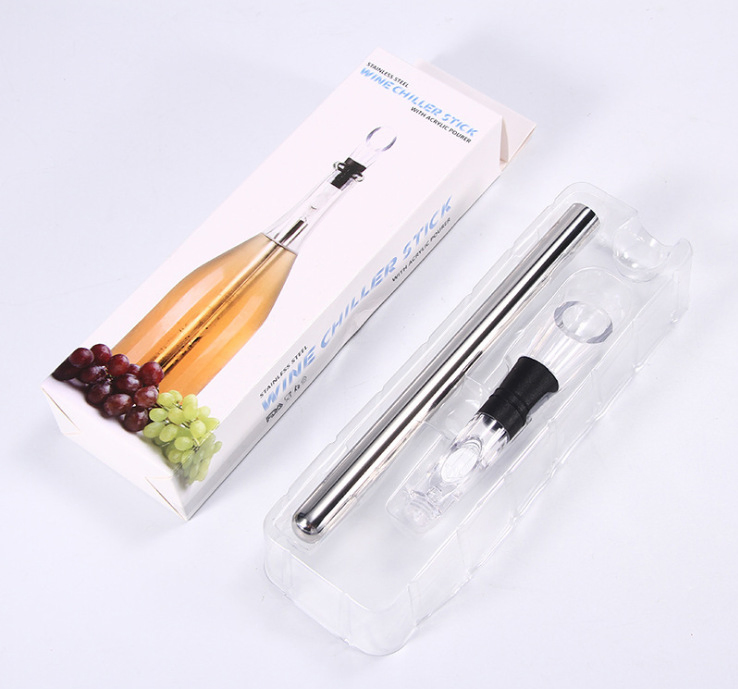 Cooling Rod Chiller Wine Cooler Stick with Stopper and Aerating Pourer