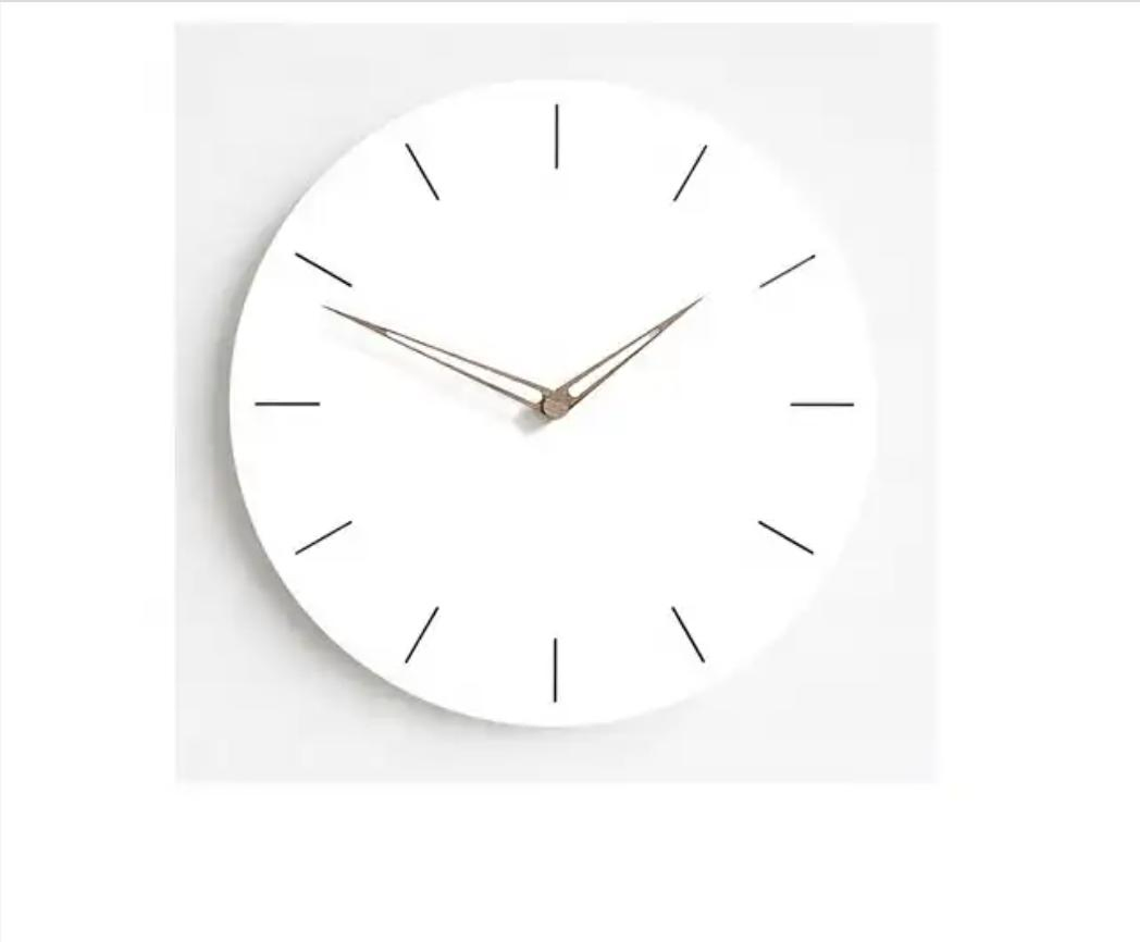 Modern Brief Style Creative School Decorative Silent Sweep White Circle Wall Clock
