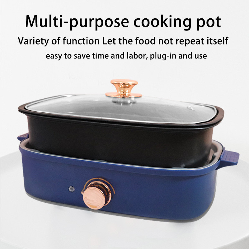 4 in 1 Electric Hot Pot Multi Induction Cooker with Non Stick Grill Griddle Plates for BBQ Cooking Fryer Boil