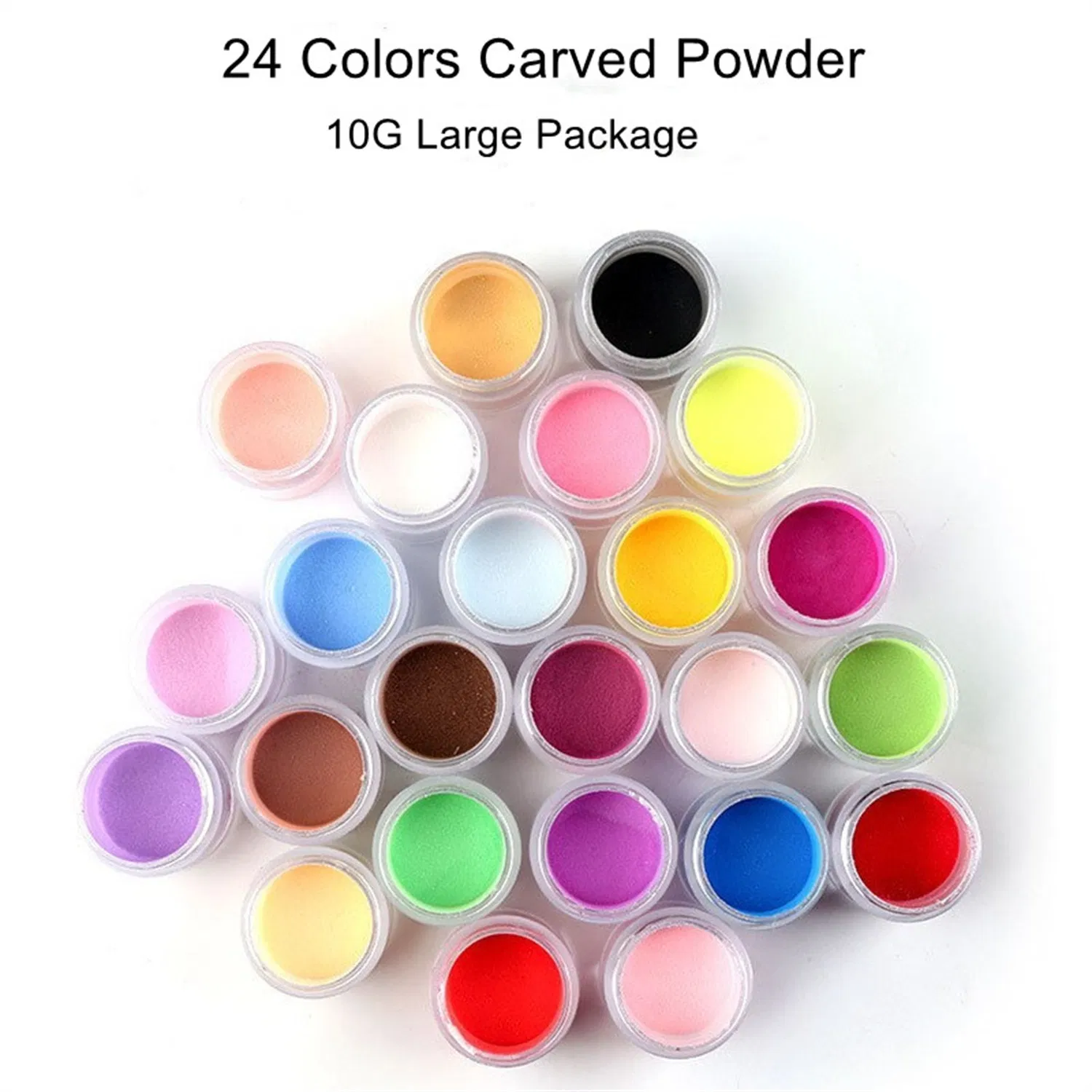 Nail Art Supplies 10g Large Bottle Crystal Nail 24 Color Color Crystal Powder Carved Powder Set