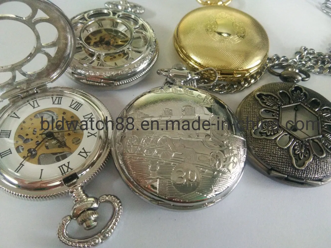 Custom Women's Gift Fashion Necklac Quartz Pocket Watch with Chain