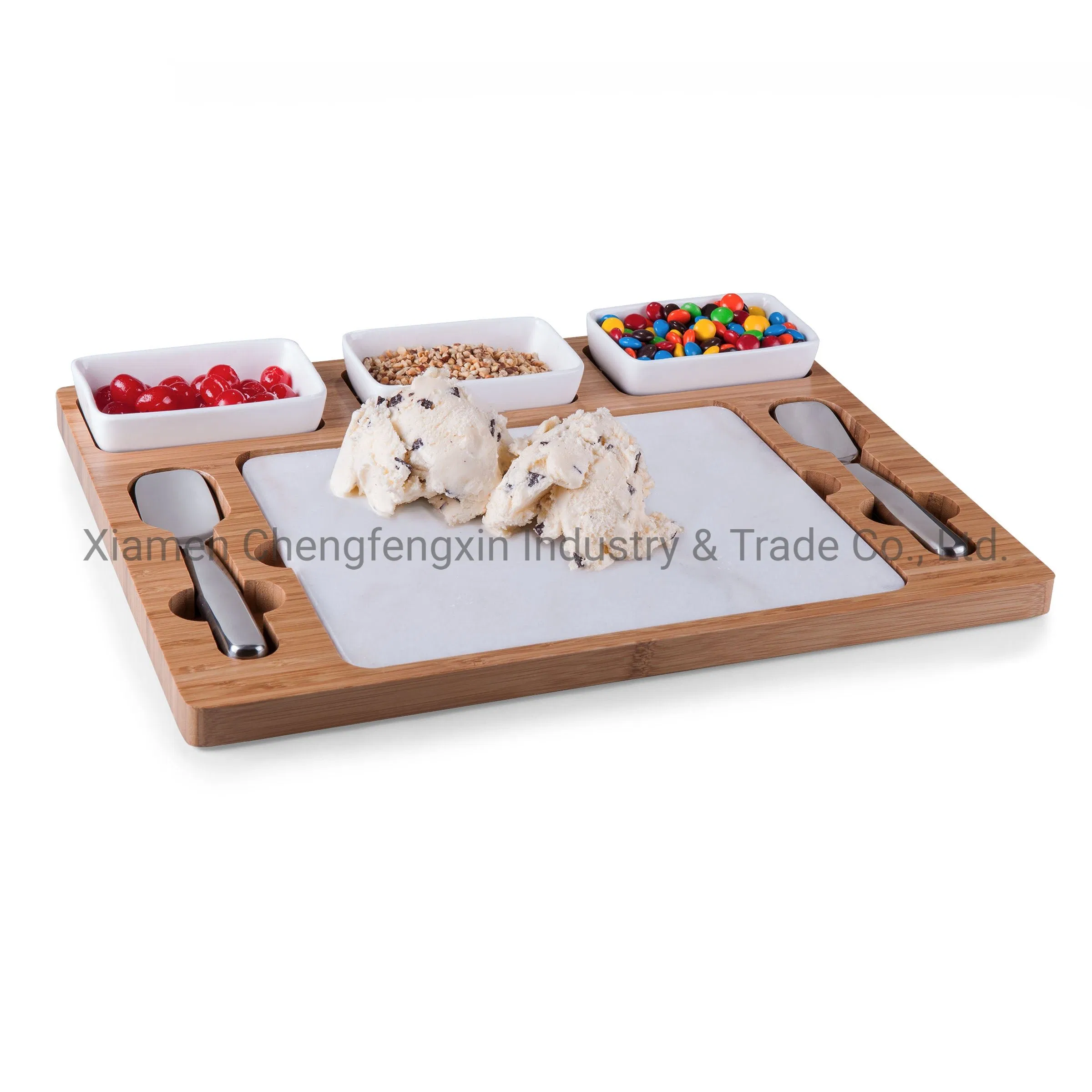 Deluxe Ice Cream Mixing Kit Featuring Sustainable Bamboo Board