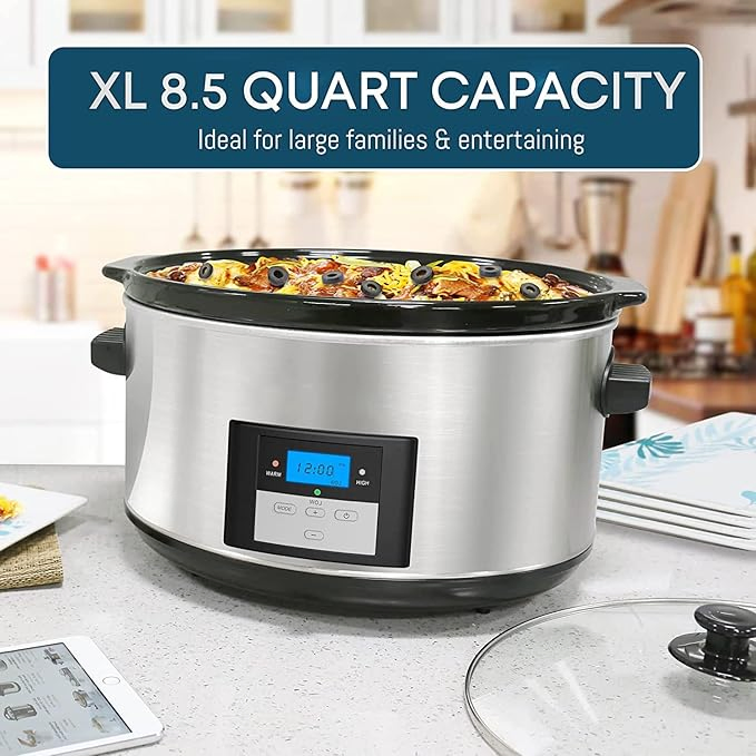 Large Capacity 7qt Slow Cooker with Programmable Settings