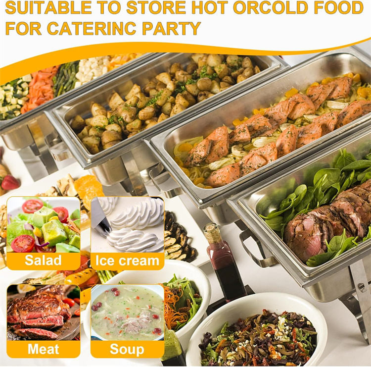 Factory Wholesale Storage Metal Food Pan Stainless Steel Steam Table Hotel Pan
