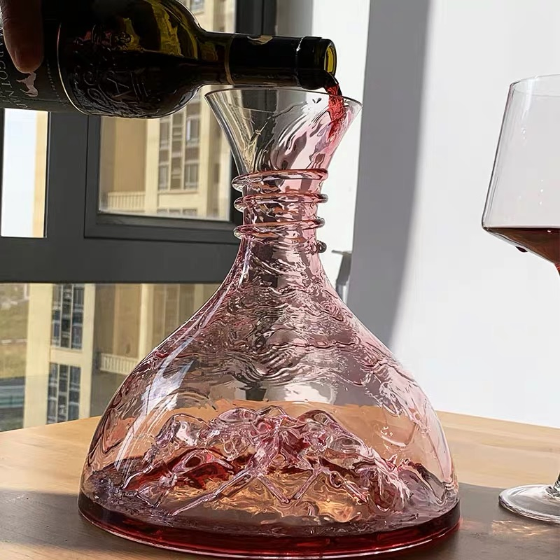1800 Ml Ice Mountain Lead-Free Creative Glass Wine Decanter