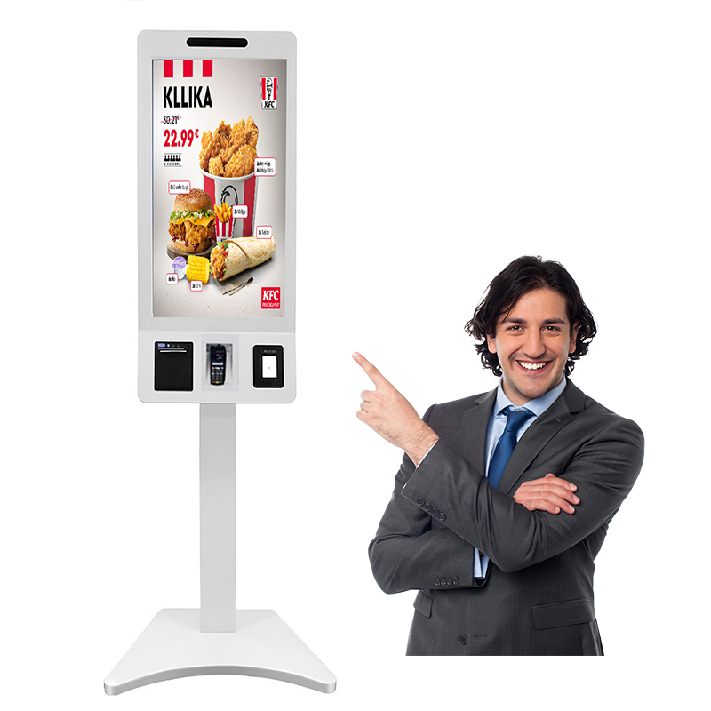 22" 27" 32" 43" Free Stand Self-Service Order Payment Touch LCD Kiosk Terminal with Face Camera Barcode Scanner NFC Module POS Ticketthermal Printer