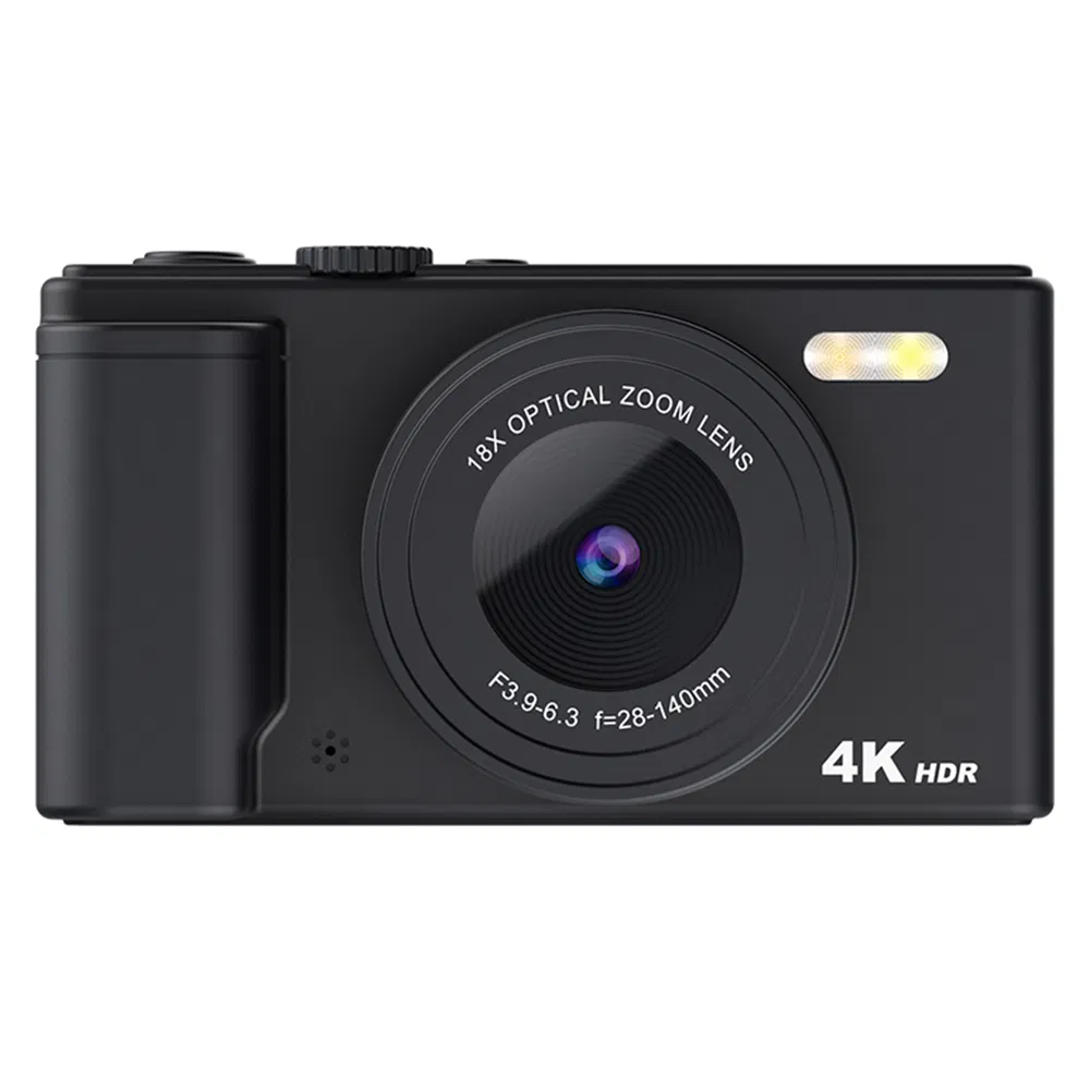 H01 Digital Camera - 2.8" Flip Screen, 18X Zoom & CCD (Black)