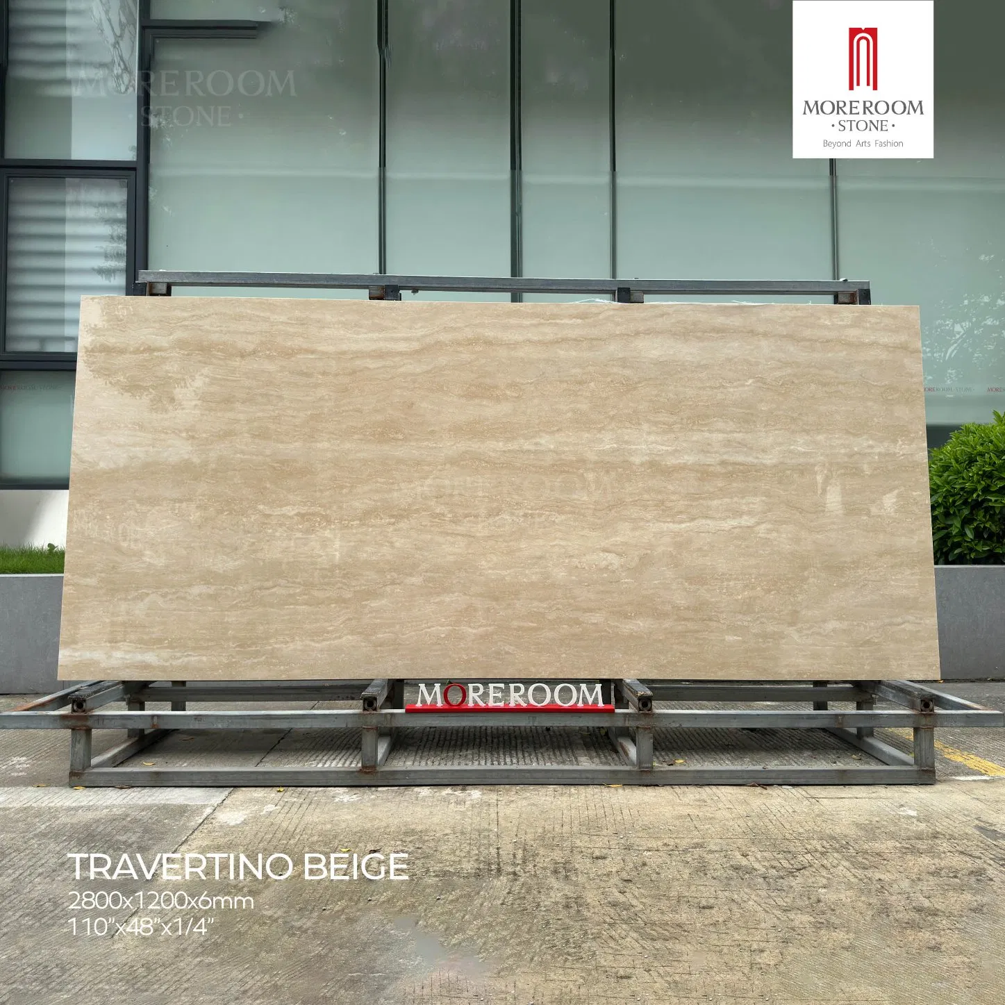 1200X2800mm Beige Porcelain Travertine Slab Custom Surface Sintered Stone Wall Panel for Interior Design