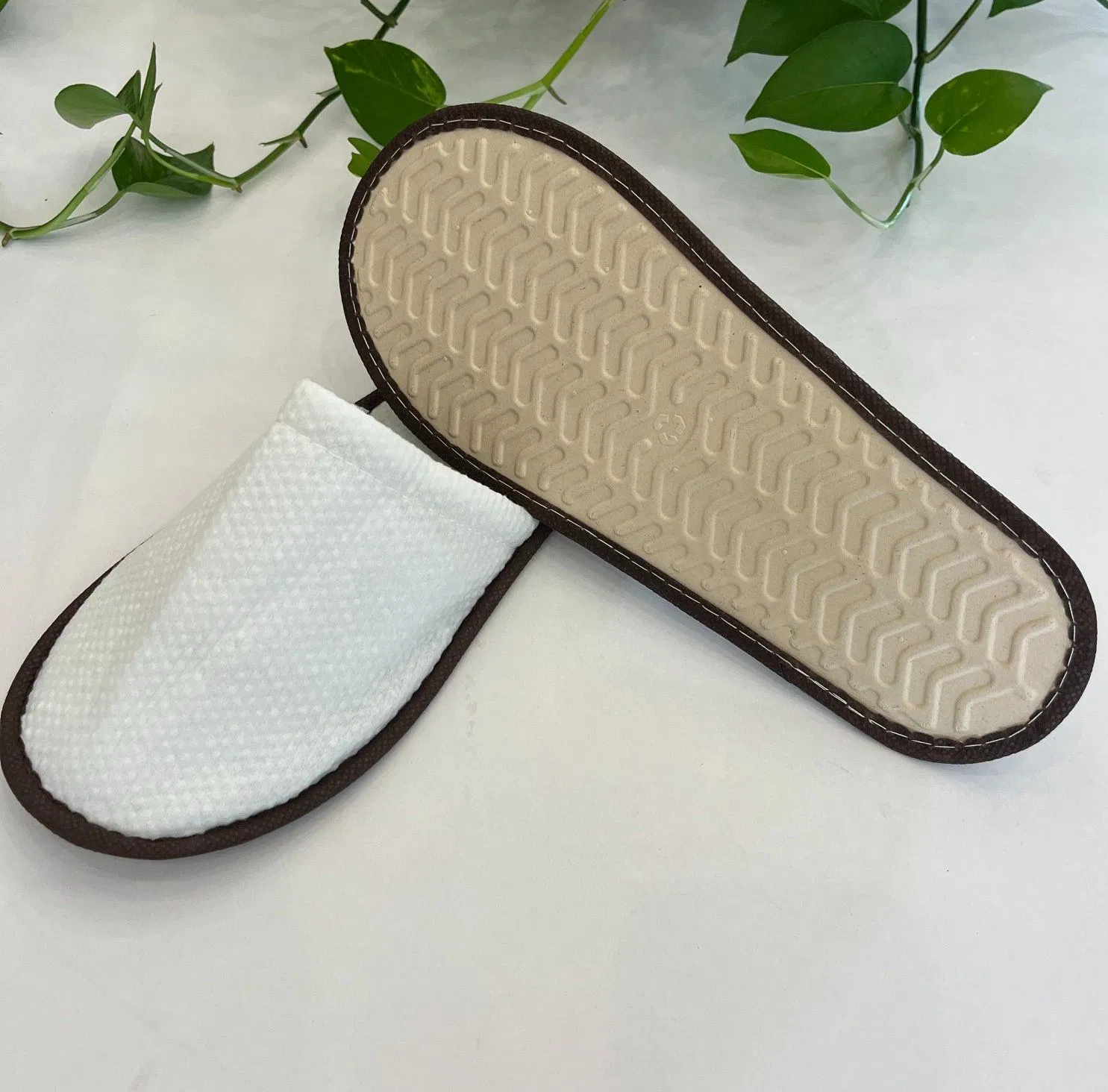 Eco Guest Slippers with Biodegradble Sugarcane Sole for Hotel Use