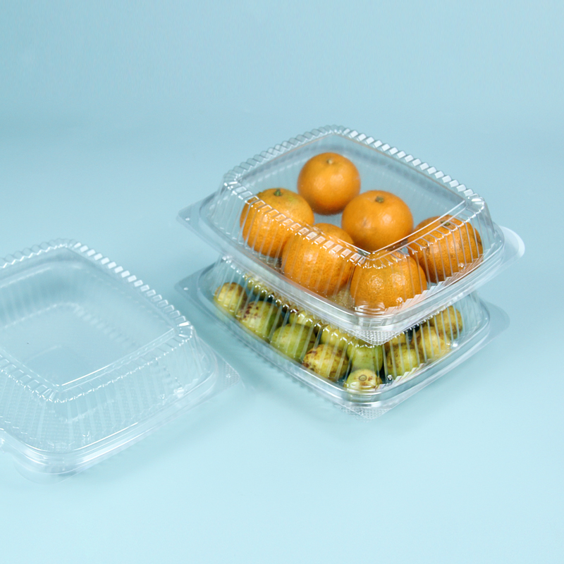 Disposable Plastic Pet Rectangle Clear Fruit Salad Box