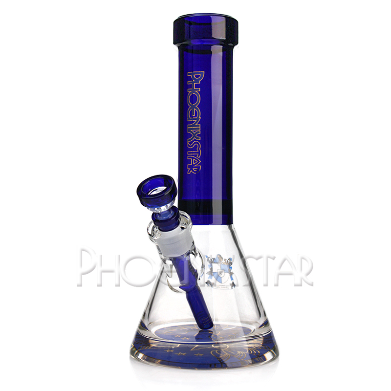 Phoenix Star 12 Inches 9mm Thickness Mixed Colors Glass Beaker Base Hookah Sweet Puff Smoking Water Pipe Wholesale Pyrex Glass Pipe