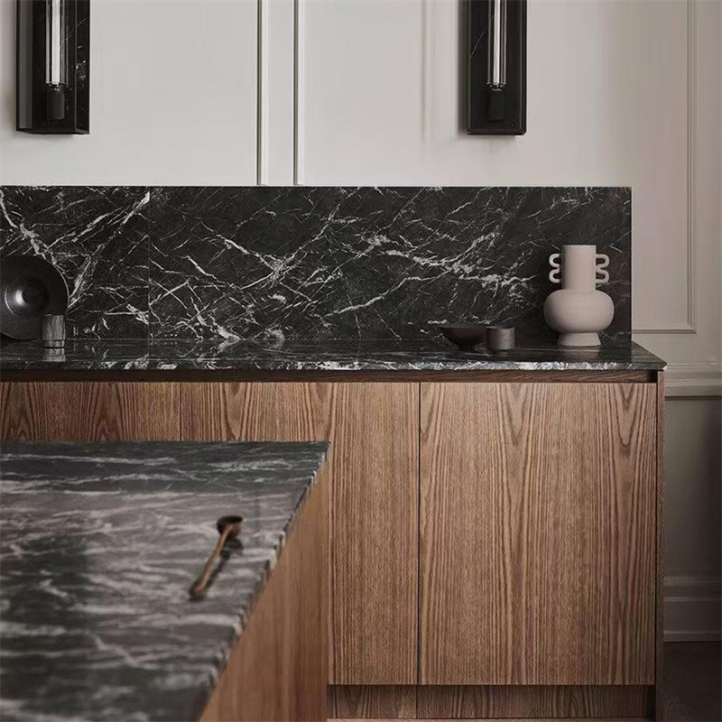 Starstone Black Marble Wall Floor Marble Slab Kitchen Custom Honed Vanity Countertop