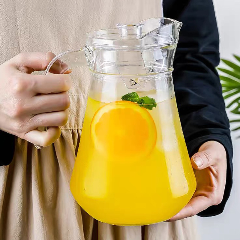 1.3L Glass Water Bottle Pitcher Tumbler Container Juice Glass Water Jug Juice Pitcher with Lid Kitchen Drinkware