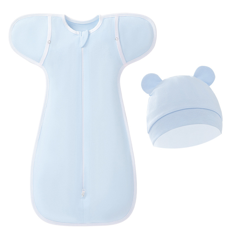 Newborn Comfort Adorable Baby Sleep Sack Blanket Swaddle up Clothes with Hat