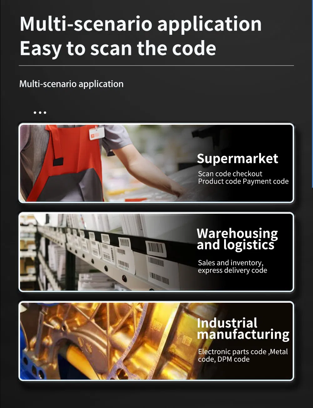Handheld Wireless 2.4G Bluetooth 1d 2D Supermarket Barcode Scanner CMOS Android Inventory Barcode Scanner