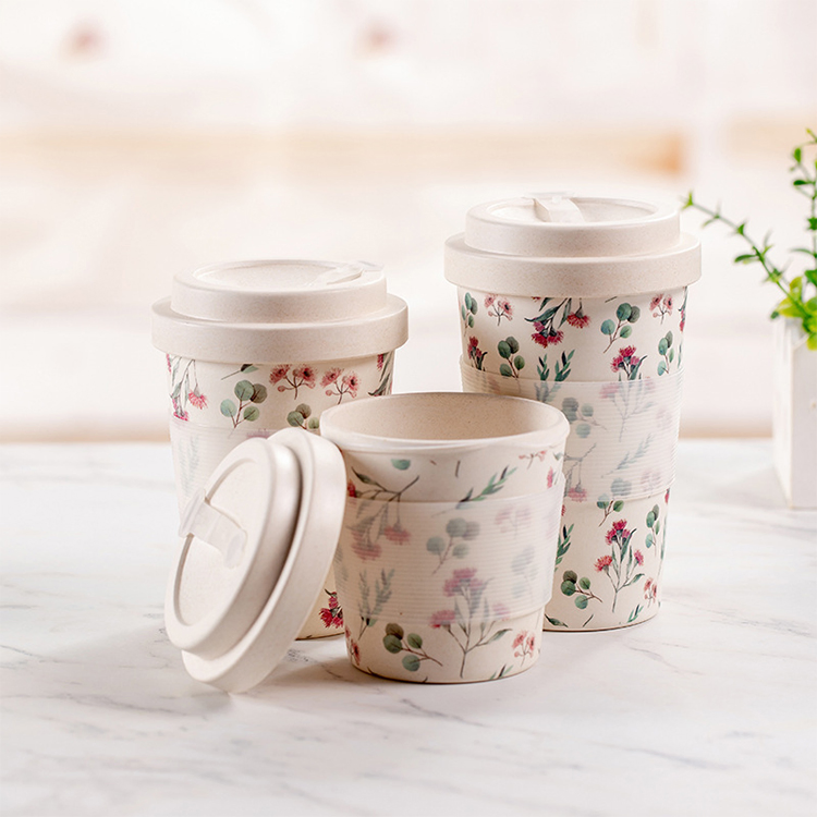 High Quality BPA Free Eco-Friendly Bamboo Fiber Custom Ceramic Coffee Cup Exquisite Nice Look
