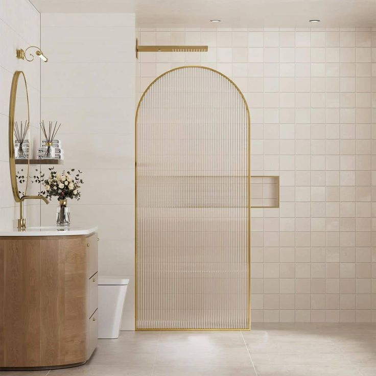 Sally 8mm Framed Arch Tempered Glass Shower Door Shower Screen