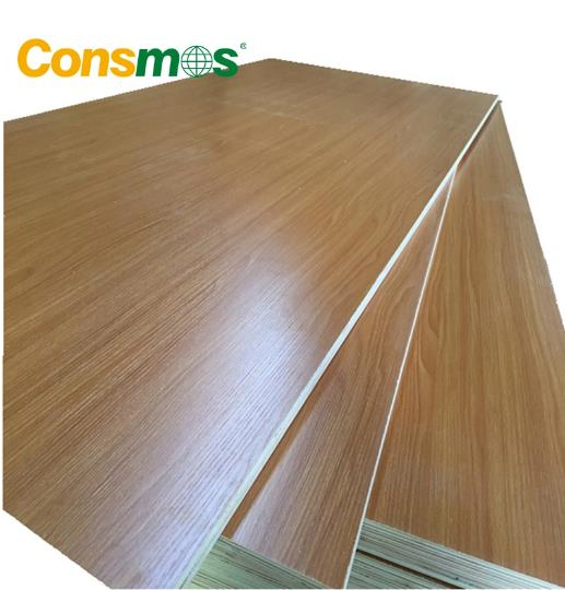 Consmos Furniture Grade 12mm 18mm White Poplar Core Melamine Laminated Plywood Manufacturer
