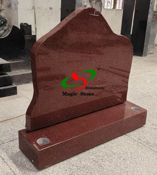 Cheap European Style Polished Granite Marble Cross Shaped Headstone Tombstone