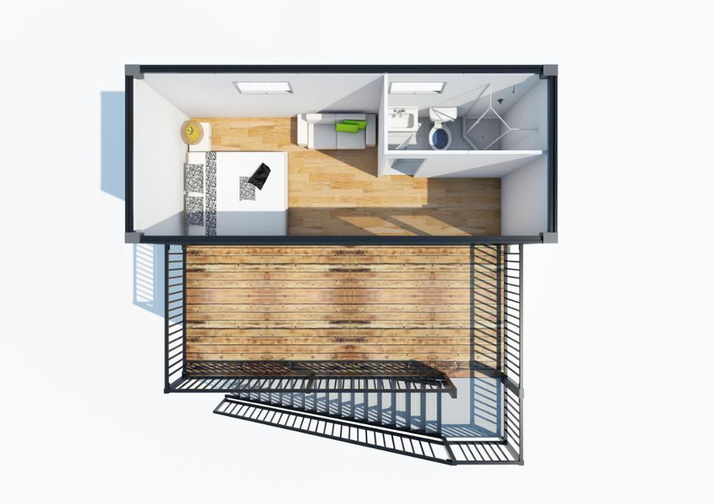 America Caravan Modular Container Prefab Wooden House Modular Tiny Living House on Wheels for Sale
