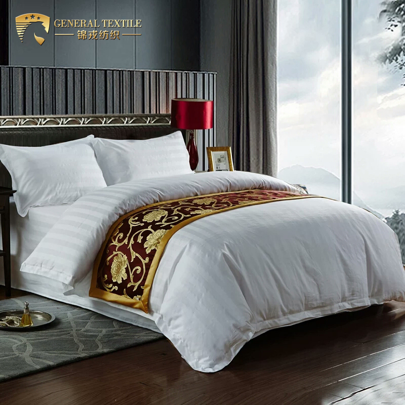 King Size 330tc 100% Cotton Satin Weave Hotel Linen White Bedsheets