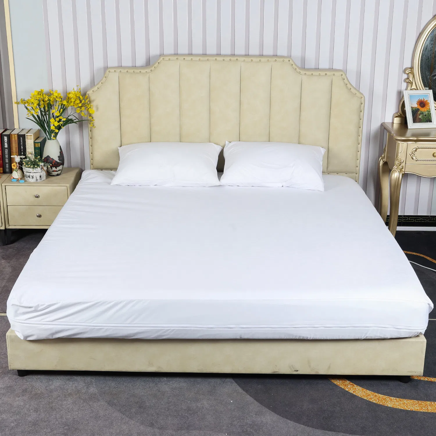 Premium Zippered Mattress Encasement Waterproof Hypoallergenic Dust-Proof Six-Sided Protector