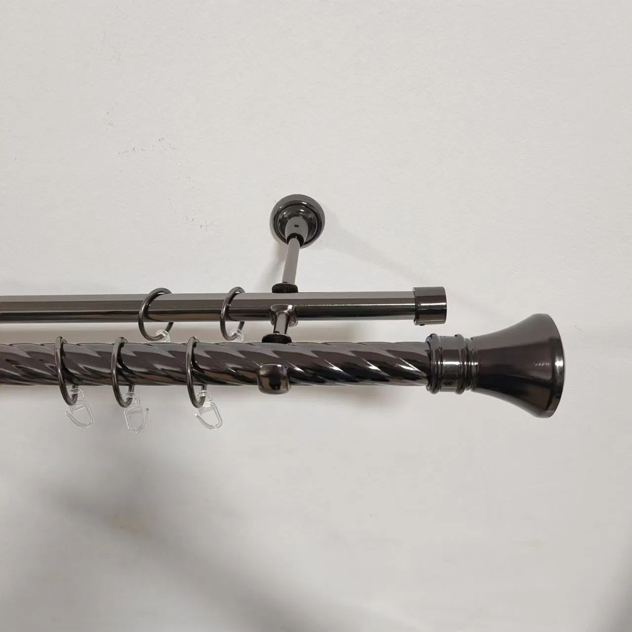 Hot Sale Twist Double Curtain Pole Set Aluminum Curtain Rod Window Curtains Rods